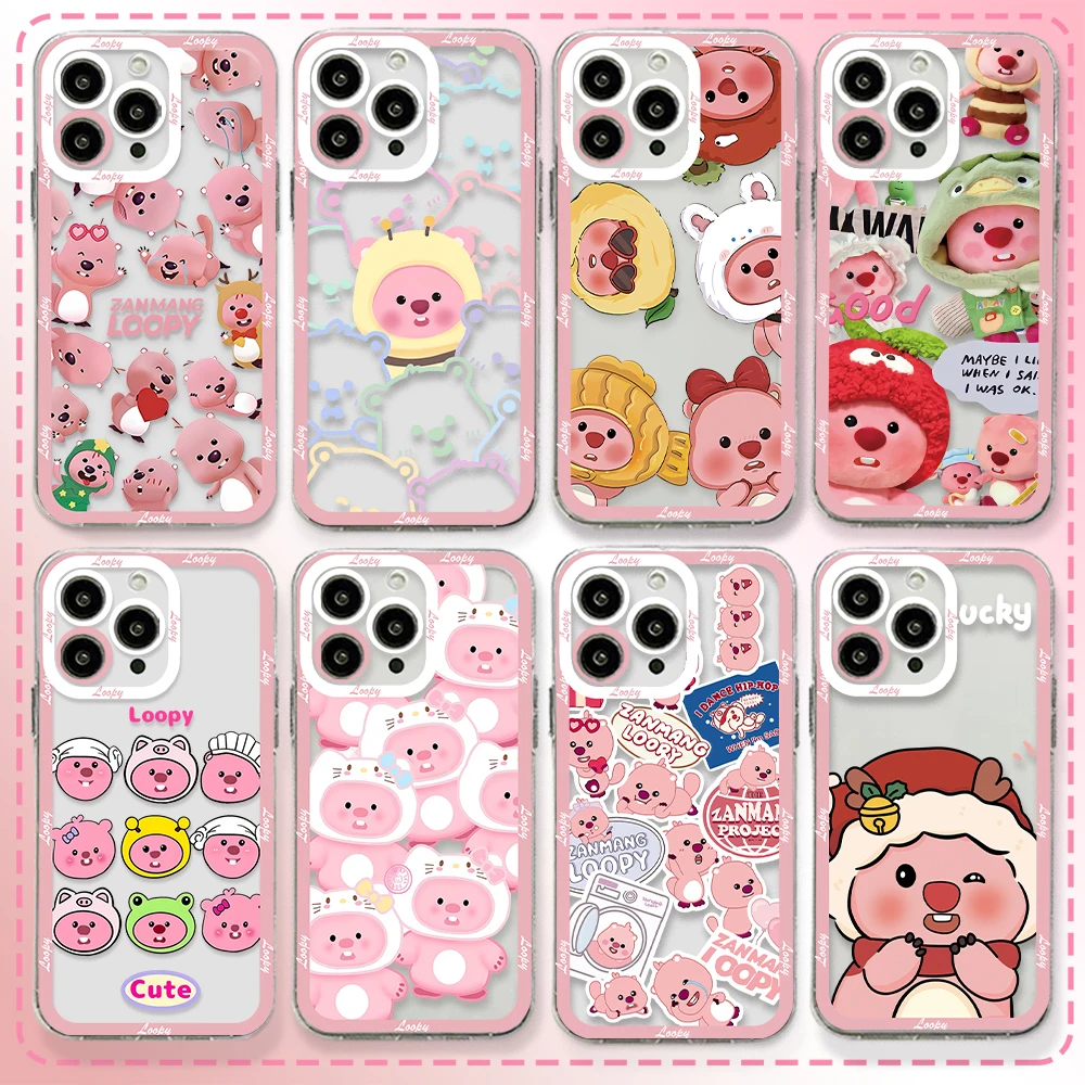 Cute Pink L-Loopys Hot Phone Case For Xiaomi Redmi Note 13 12 12S 12C 11 10 10C 13C 10s A1 A2 A3 Pro Plus 4G 5G soft TPU Cover