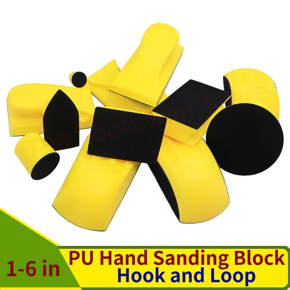 

Hand Sanding Block Hook and Loop Hand Grinding Block PU Foam Sanding Pads for Furniture Restoration Car Wood and Metal Polishing