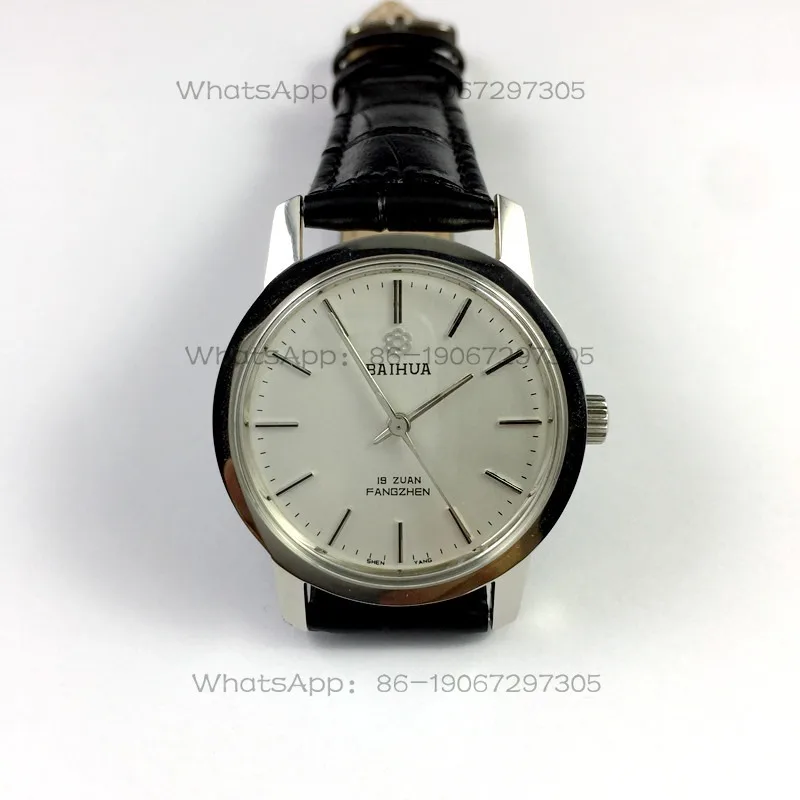 Original Stock, Baihua Brand, Large, All Steel, Shockproof, Manual Machinery, Mechanical Watch, Diameter 37mm