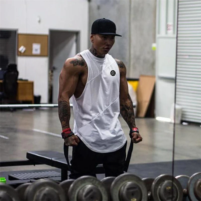Gym Workout weightlifting Tranining Fitness Summer Mens Mesh Stitching Muscle Sport Sleeveless Tank Top Breathable vest T-shirts