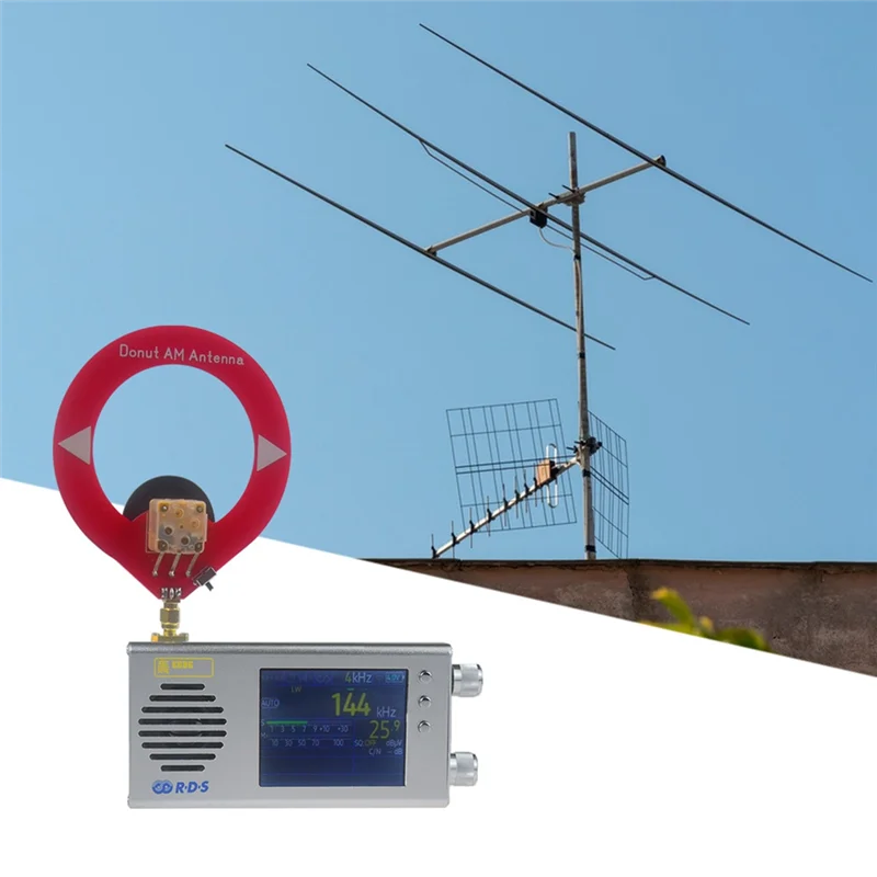 TEF6686 라디오 수신기 모든 대역 FM/MW/단파/LW 라디오 도넛 안테나가있는 휴대용 핸드 헬드 라디오 C