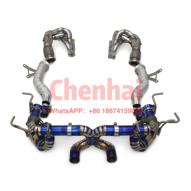 Custom Titanium Full Exhaust System For Ferrari 458 V8 4.5 Exhaust manifold Header Pipes Valve Muffler