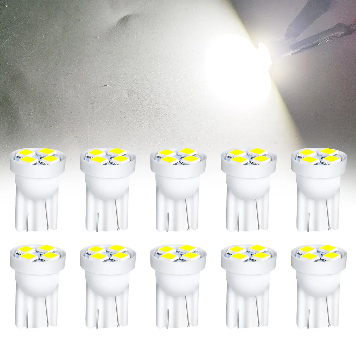 10 Teile/satz Auto Licht T10 4SMD 1210 Hohe Helligkeit LED Chips Blau LED Licht Auto Lesen Licht Spielen und Stecker lange Lebensdauer