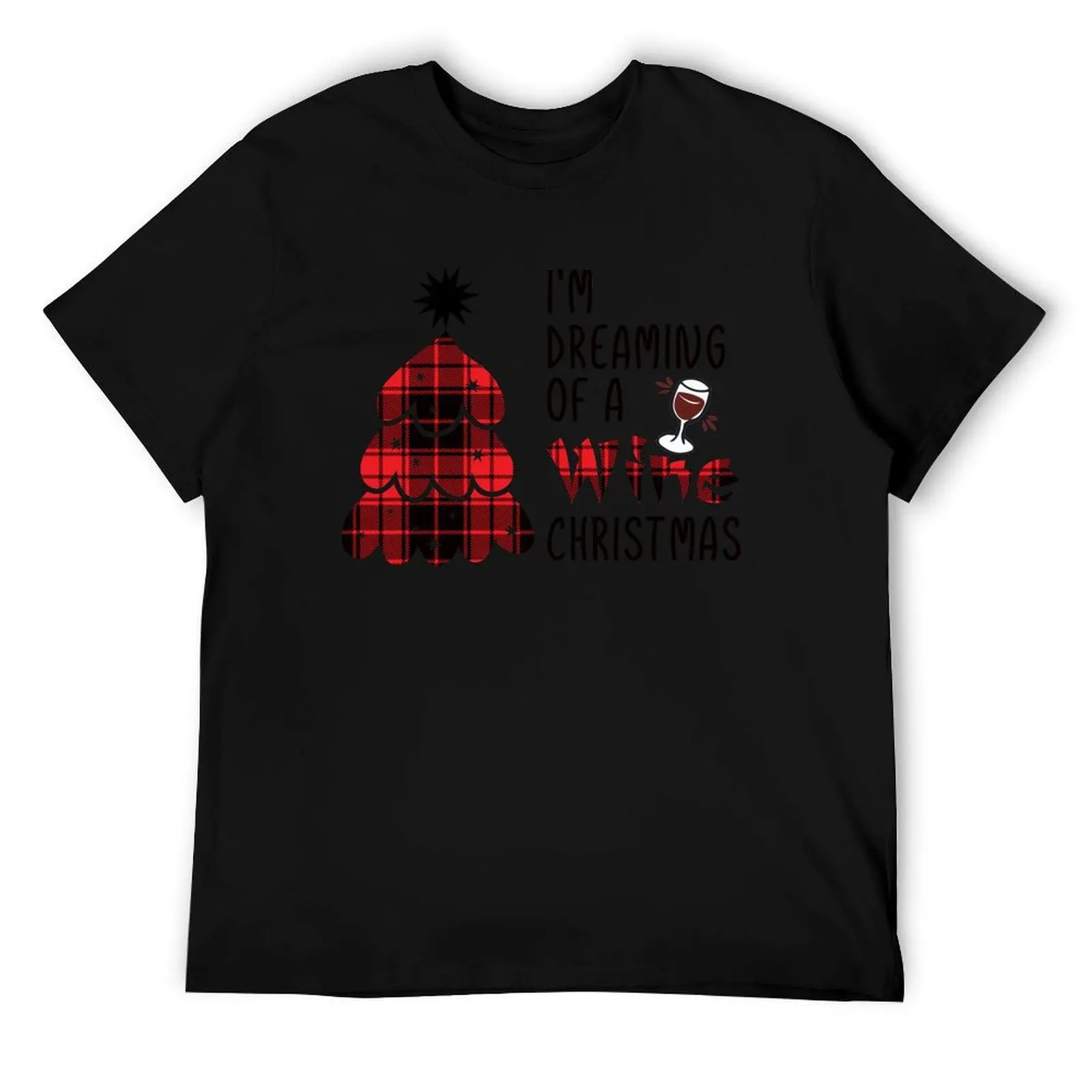

Dreaming Of A Wine Christmas T-Shirt man t shirt heavy cotton t shirts with prints t shirts for man cotton soft T-Shirt