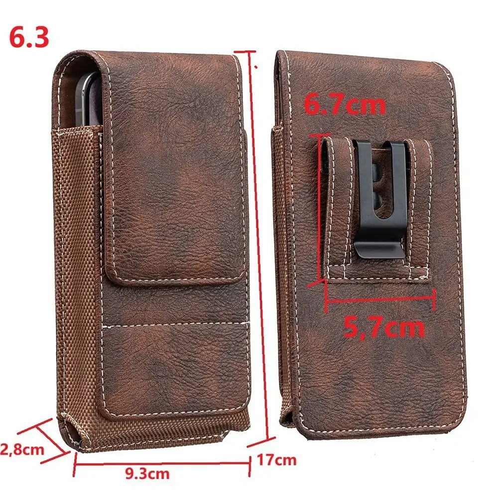1Pcs PU Leather Phone Waist Pack 5-7inch Outdoor Camping Waist Bag Phone Case Universal Belt Hanging Pouch For Smartphone