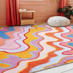Vintage Abstract Bedroom Area Rug Colorful Striped Non-Slip Carpet Living Room Floor Mat Kitchen Barhroom Entryway Doormat Decor