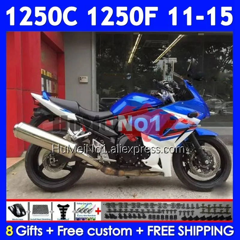 Kit For SUZUKI Bandit GSX1250F GSXF 1250 11 12 13 14 15 124No.47 GSXF1250 GSX1250C 2011 2012 2013 Blue white 2014 2015 Fairing