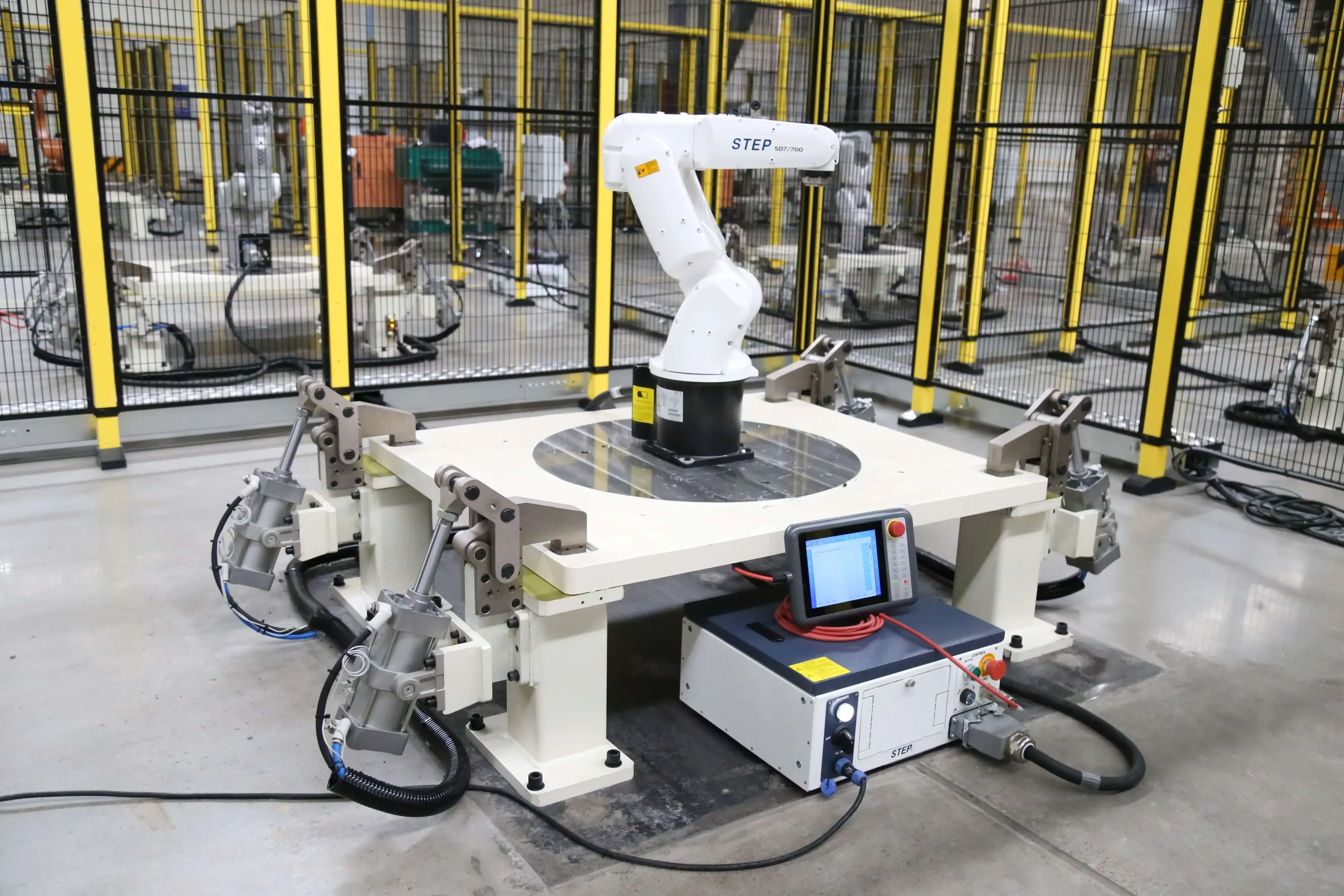 Example display of fully automatic manipulator of industrial feeding and blanking robot