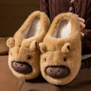 Evshine 女士軟底拖鞋 冬季時尚女士毛絨拖鞋 毛絨男士拖鞋 保暖毛絨女士棉鞋 8 最佳銷售 女士毛絨拖鞋 - №4