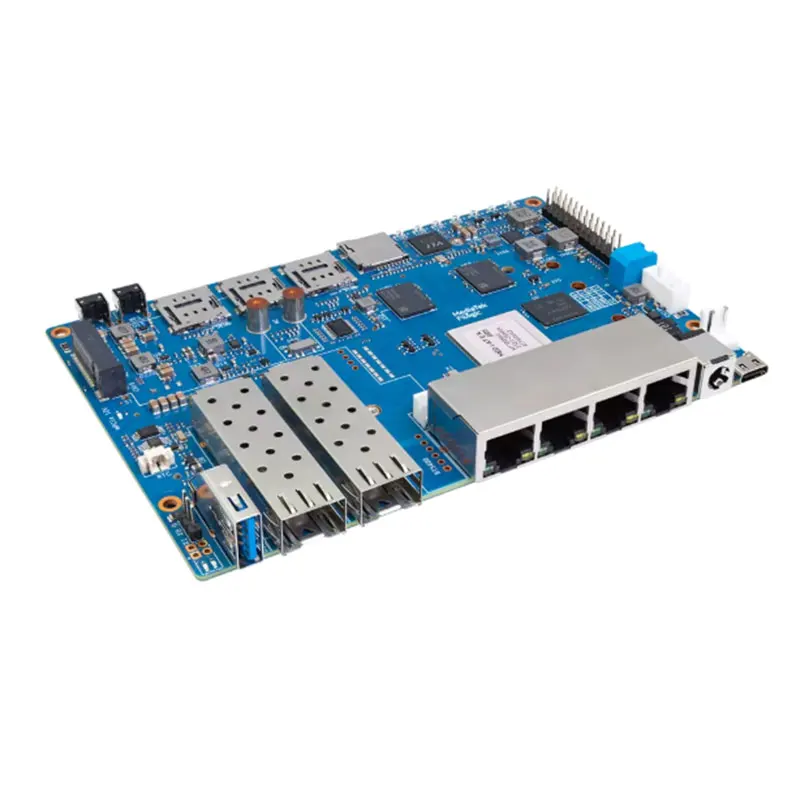 NYBanana Pi BPI-R4 MediaTek MT7988A (Filogic 880) Quad-Core Arm Corex-A73 8GB DDR4 8GB eMMC Unterstützt Openwrt Smart Router Board