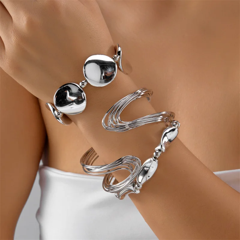 women's metal bracelet stainless steel gold plated 18K bracelet, high quality waterproof silver jewelry, gift for couples