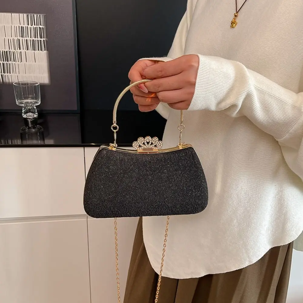 Rhinestone Evening Banquet Bag Glitter Phone Pouch Ladies Clutch Bag Make Up Storage Large Capacity Chain Crossbody Bag Women