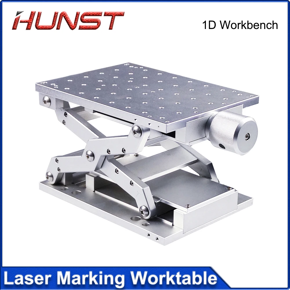 HUNST Desktop Portable Table 1D Mobile Table 210x150x85mm for Manual Lifting Platform for Laser Marking Machine