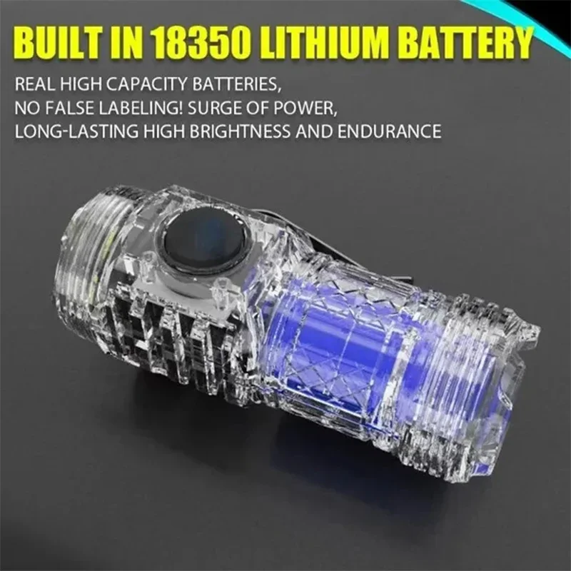 Imagem -04 - Lanterna Led Super Brilhante Mini Lanternas Recarregáveis Tocha Usb à Prova Dágua Luzes de Emergência ao ar Livre