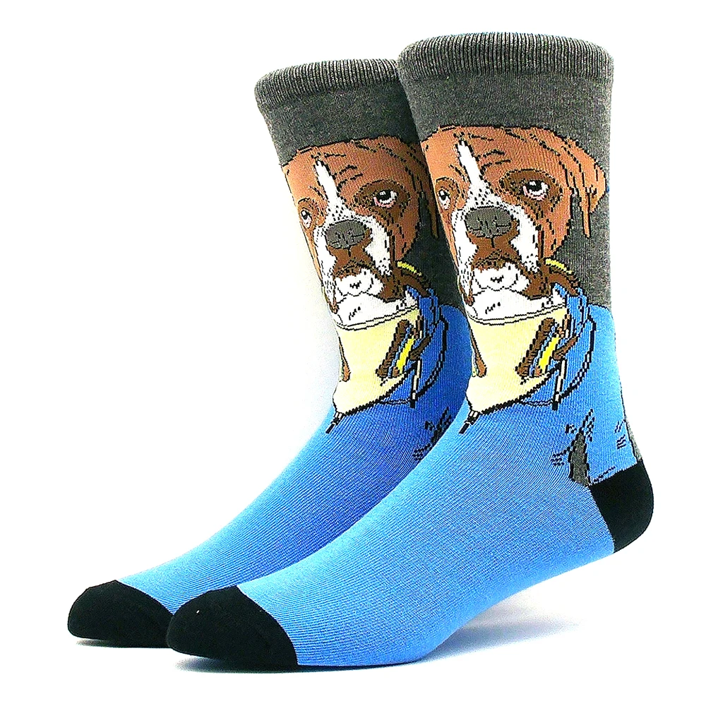 Cotton Happy Funny Socks Men Alien Planet Shark Crazy Design Sokken Unisex Novelty Dinosaur Crew Skateboard Calcetines Hombre