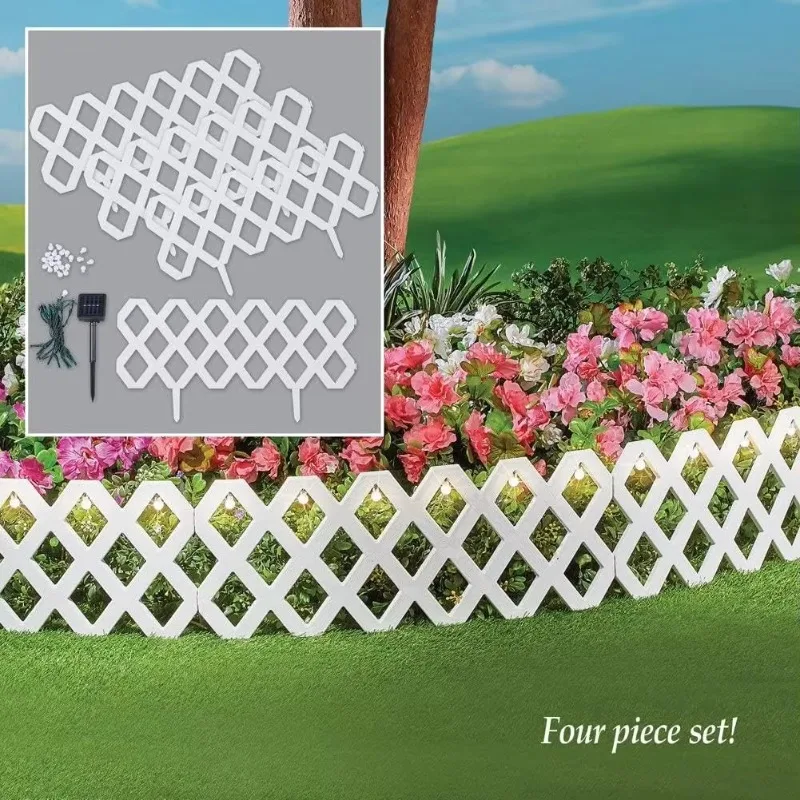 4 Pieces Set Garden Edging Lawn Flowerbed Border Fence