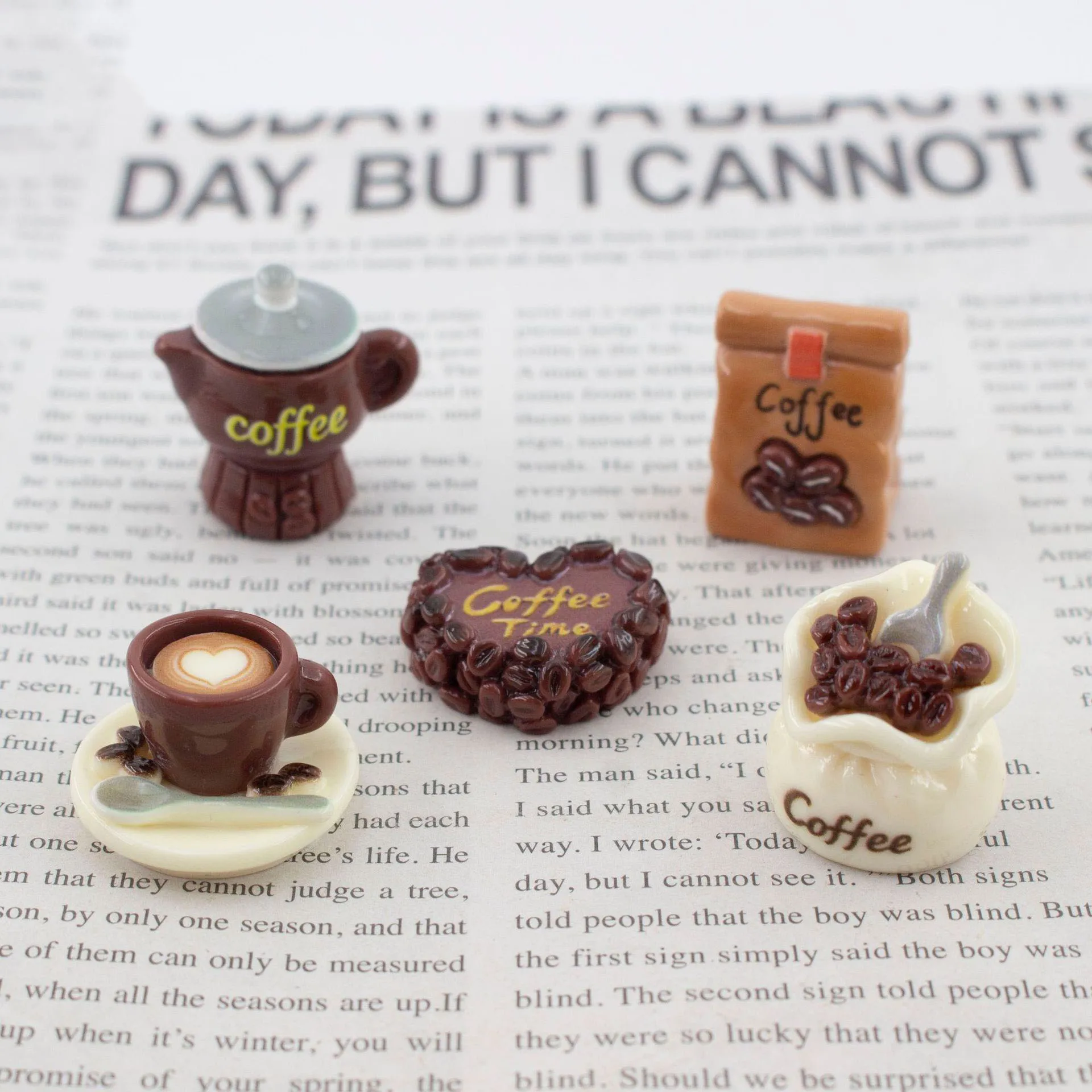 10pcs Miniature Coffee Series Resin Desktop Small Decorative Pieces doll house decoration Handmade DIY decorative accessories view 3