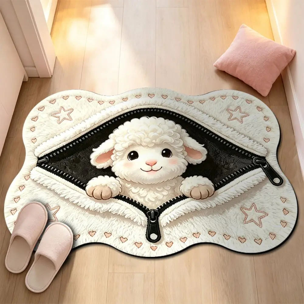 40×60CM Bathroom Doormat Absorbent Lifelike Visual Illusion Rug Washable Diatomaceous Earth Animal Pattern Carpet Home Entrance