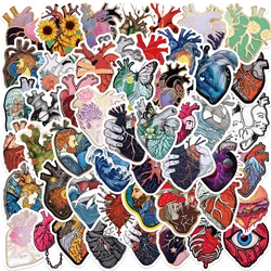 52Pcs Cartoon Art Heart Graffiti Sticker For Suitcase Skateboard Laptop Luggage Phone Styling DIY Decal Stickers