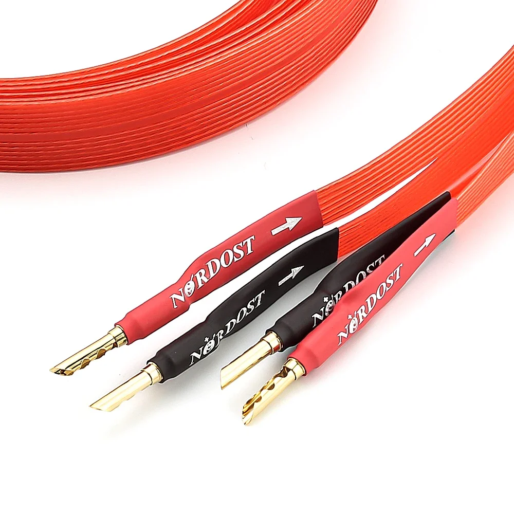 Nordost Red Dawn Speaker Cable Flatline Loudspeaker Cable Silver-plated 99.9999% OFC Audiophile Hifi Audio Cable Amplifier