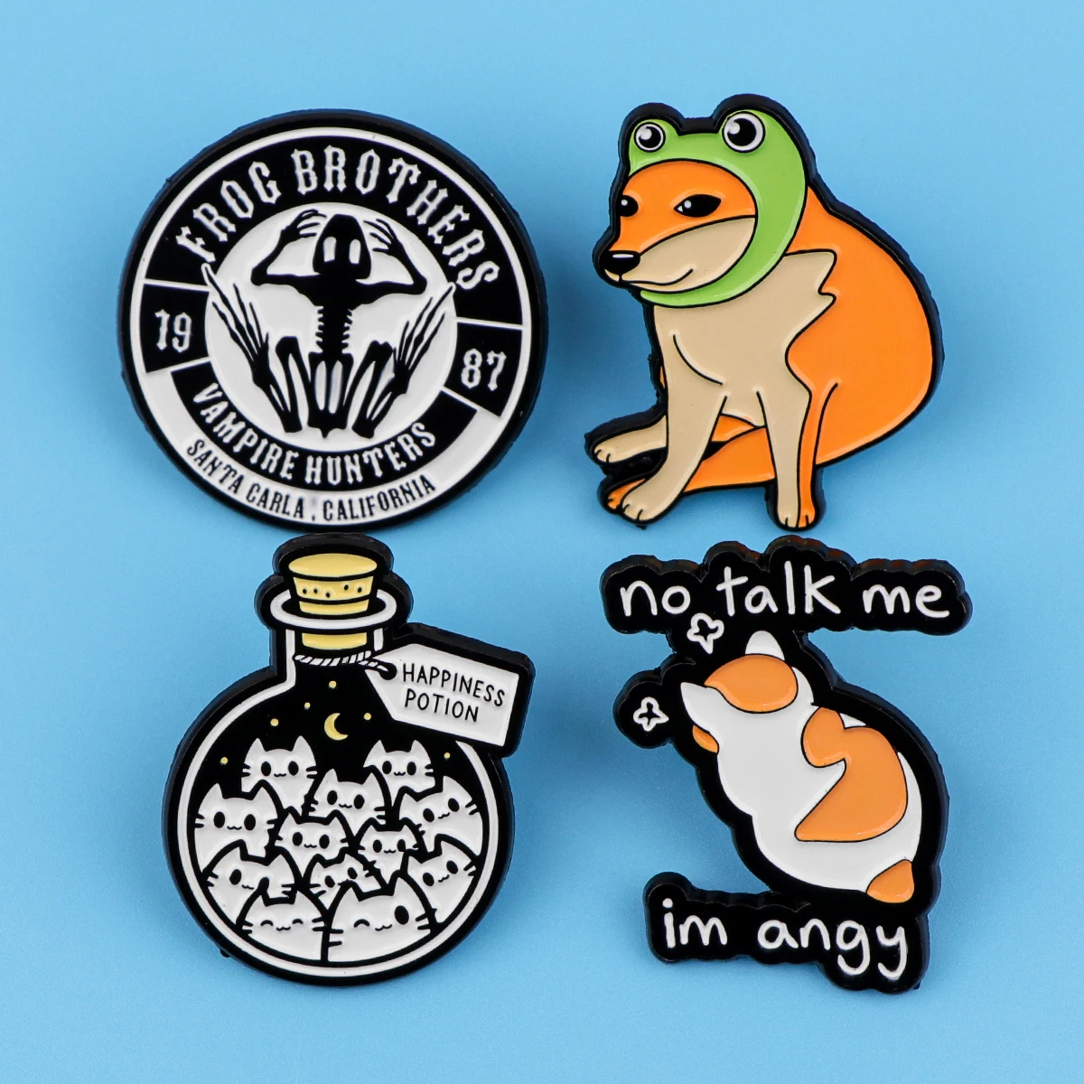 Cute Cat Funny Dog No Talk Me Badges Enamel Pin Frog Brooch Lapel Pins Animal Jewelry Cosplay Accessories Backpack Toys Gift view 4
