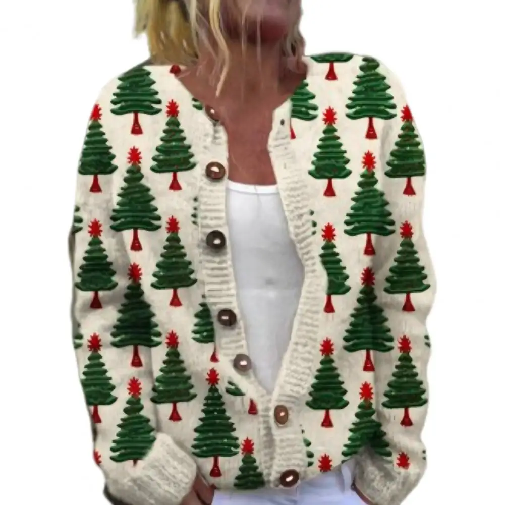 Women Christmas Cardigan Jacket 3d Digital Print Cardigan Festive 3d Christmas Print Women's Cardigan Jacket with for Holiday