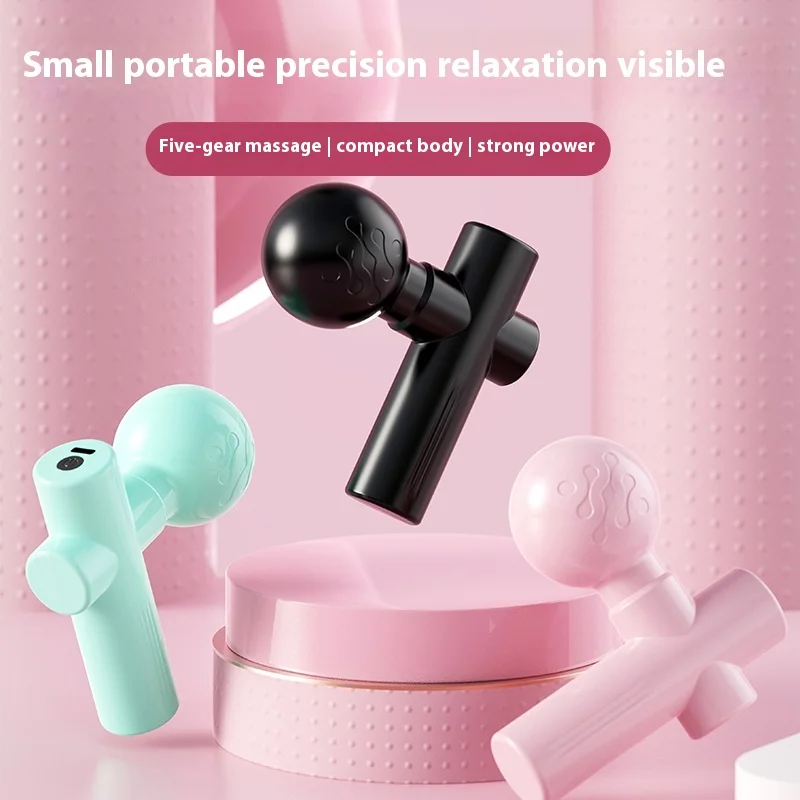 USB Mini Massage Gun Fascia Machine Muscle Vibrating Gun Rod Massage Fitness Equipment Neck Grab Fascia Gun