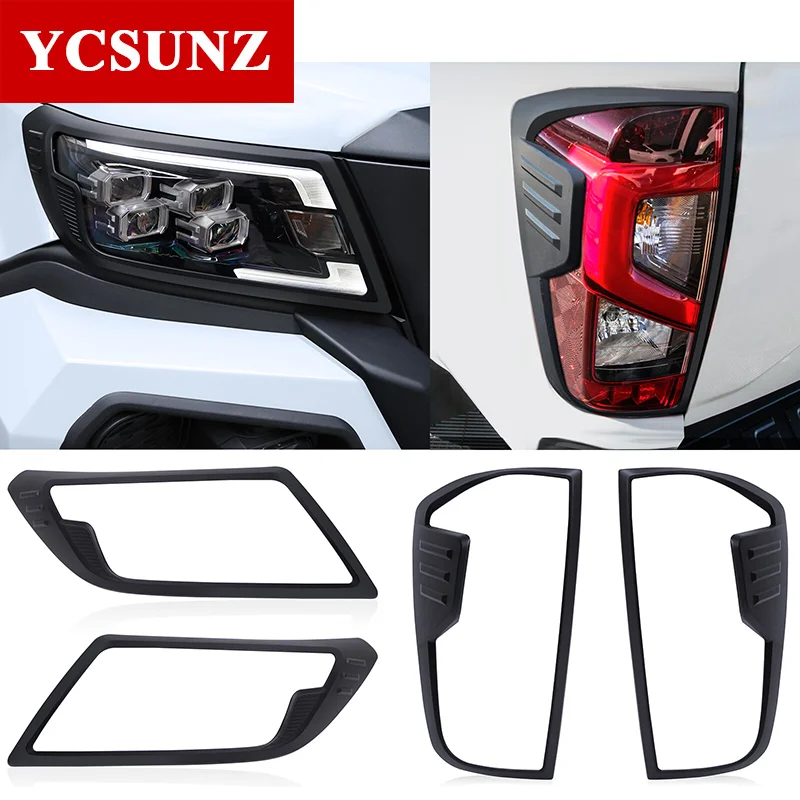 

ABS Headlight Tail Light Cover Surround Trim For Nissan Navara NP300 D23 2021 2022 2023 Car Exterior Accessories Double Cabin
