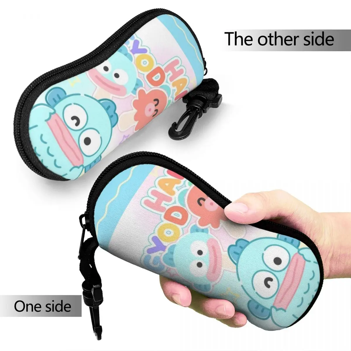 Cute Hangyodon Cartoon Glasses Case Protective Zipper Sunglasses Storage Box Gift Eyewear Container