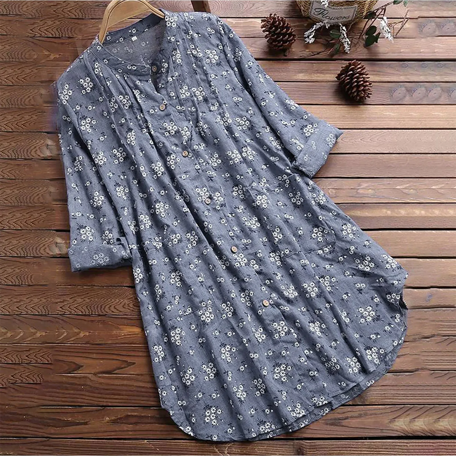 

Summer Floral Printed Blouse Women Vintage Short Sleeve 2023 Tops Casual V Neck Floral Shirt Femininas Loose Blusas Oversized