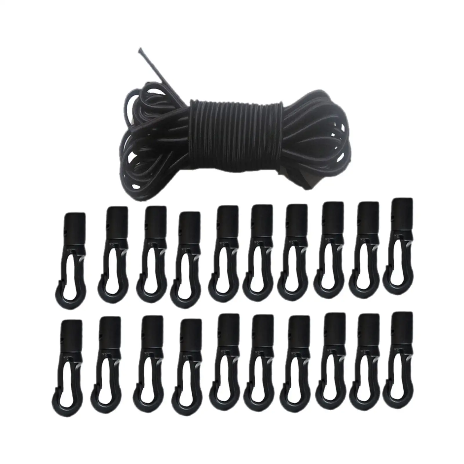 Nylon Cord Clips para Kayak, Acessório Camping, Corda, 20pcs