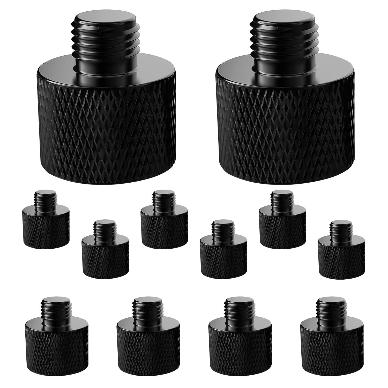 

5 Core Mic Stand Adapter 12 Pieces 5/8 Female to 3/8 Male Screw Thread Conversion Connector MS ADP M BLK 5838 12PCS