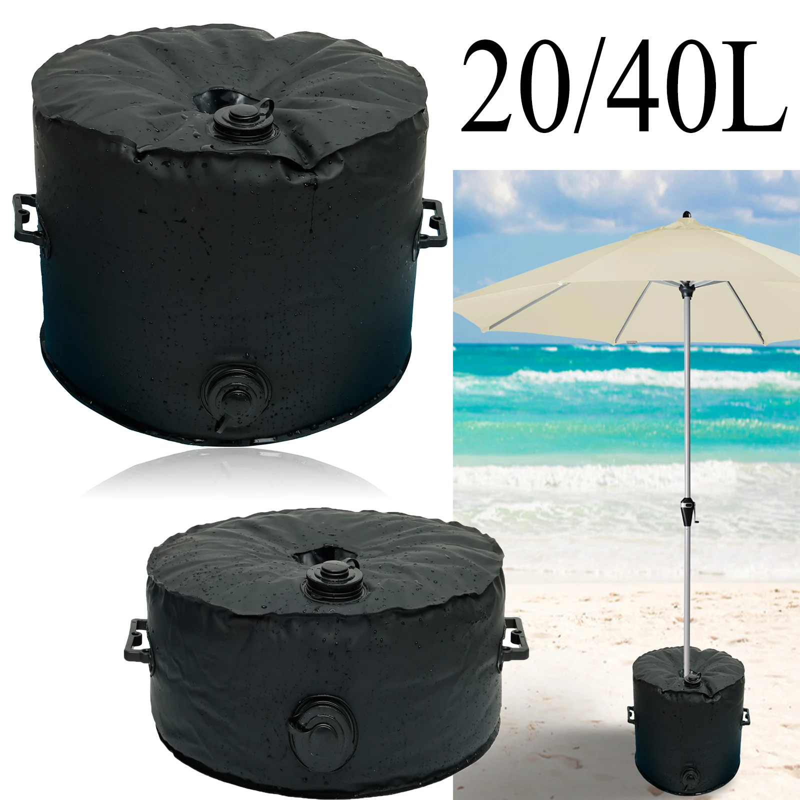 

20L/40L Umbrella Base Weight Bag Weatherproof Parasol Weight Bags for Outdoor Patio Sunshade Umbrella Stand Fixed Water Bag Base