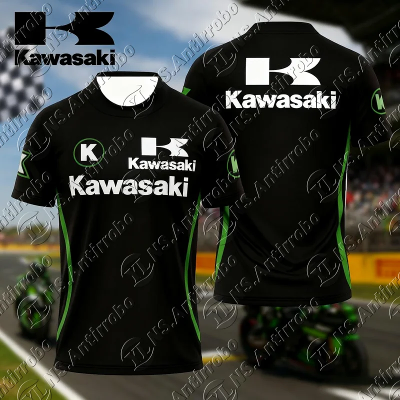 

Kawasaki летняя спортивная на открытом воздухе популярная быстросохнущая дышащая мотоциклетная футболка тонкая мотоциклетная спортивная удобная футболка