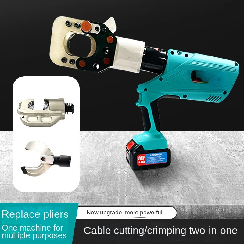 Electric hydraulic cable cutting and crimping pliers for cutting and crimping two in one multifunctional