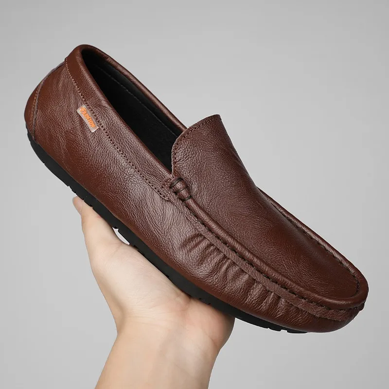 Classic Men Loafers Genuine Leather Men Shoes Big Size Designer Men Moccasins Slip On Lazy Shoes Driving Footwear Office Zapatos