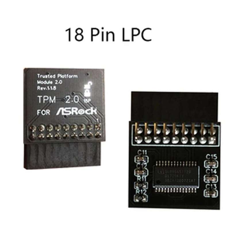 Tpm لوحة وحدة التشفير الأمنية ، جهاز التحكم عن بعد ، TPM2.0 ، LPC ، بطاقة اللوحات الأم 18Pin لـ ASROCK ، Windows 11