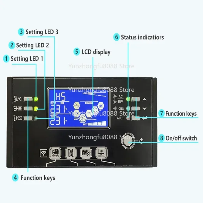 10KW 11KW 48V Hybrid Solar Inverter with Parallel Function Home Use Grid-Tie Inverter for Renewable Energy Systems
