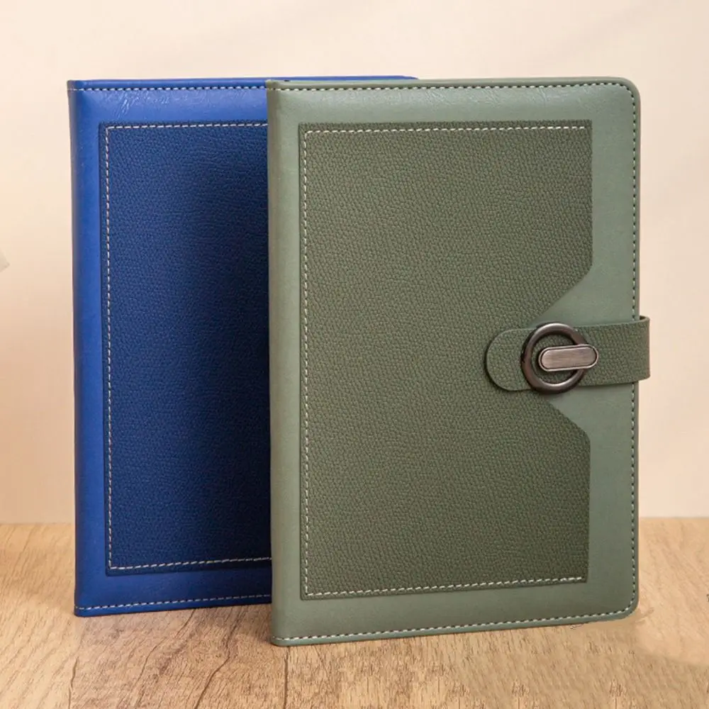 200-страничный блокнот A5, чехол из искусственной кожи, магнитная пряжка на присоске, деловой офисный блокнот, горизонтальная линия, износостойкий