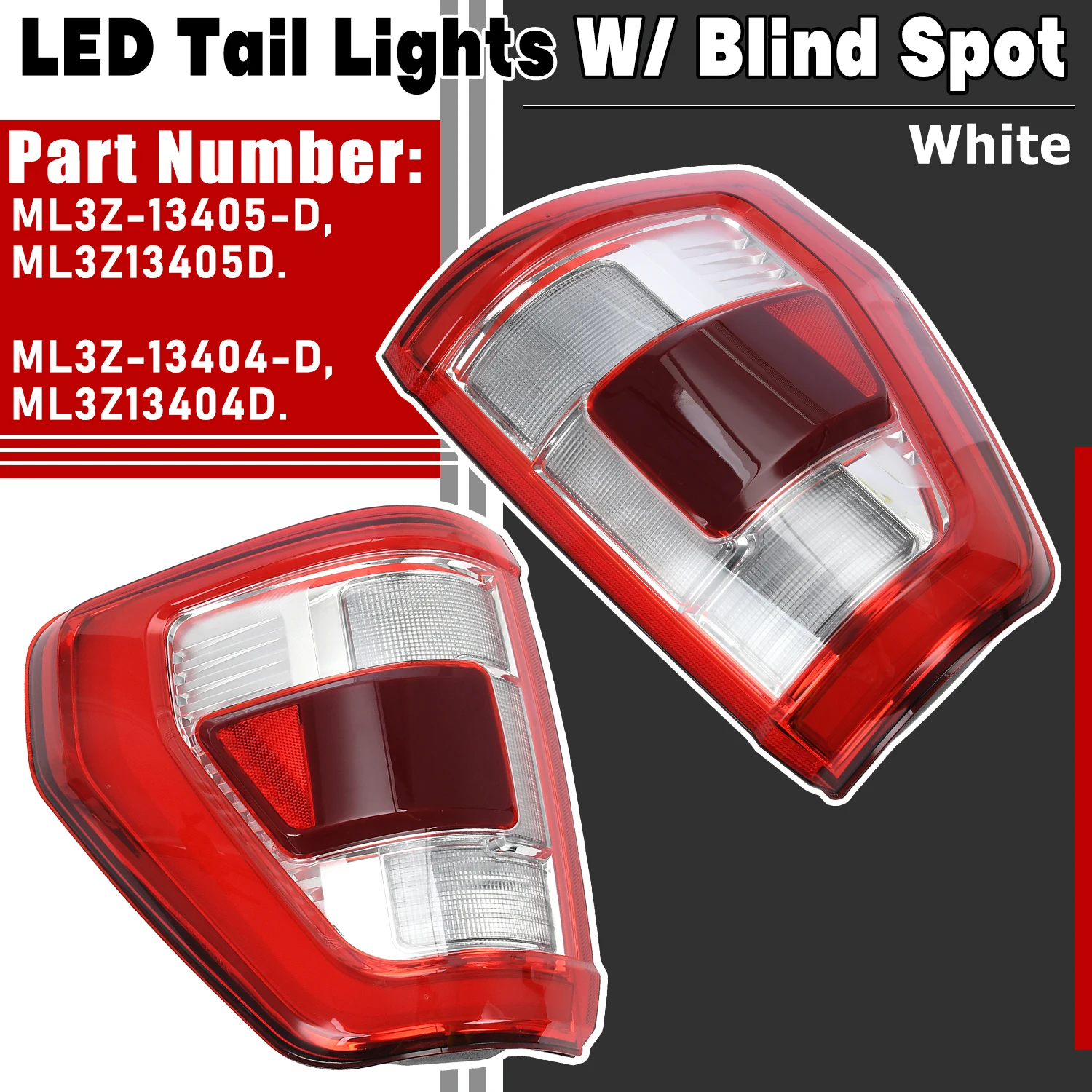 For Ford F150 F-150 21-23 LED Tail Light Rear Light with Driving Lamp Parking Stop Brake Lamp Reversing Lamp W/Blind NL3Z13405E