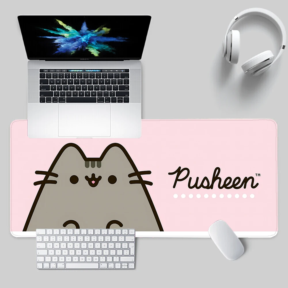 Cartoon P-Pusheen Cat podkładka pod mysz druk HD gracze komputerowe zabezpieczenie krawędzi antypoślizgowa podkładka pod mysz XXL90x40cm klawiatura