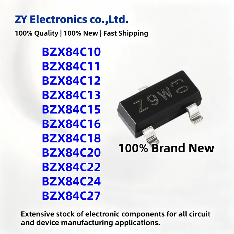 100PCS New BZX84C10 BZX84C11 BZX84C12 BZX84C13 BZX84C15 BZX84C18 BZX84C16 BZX84C20 BZX84C22 BZX84C24 BZX84C27 Diode
