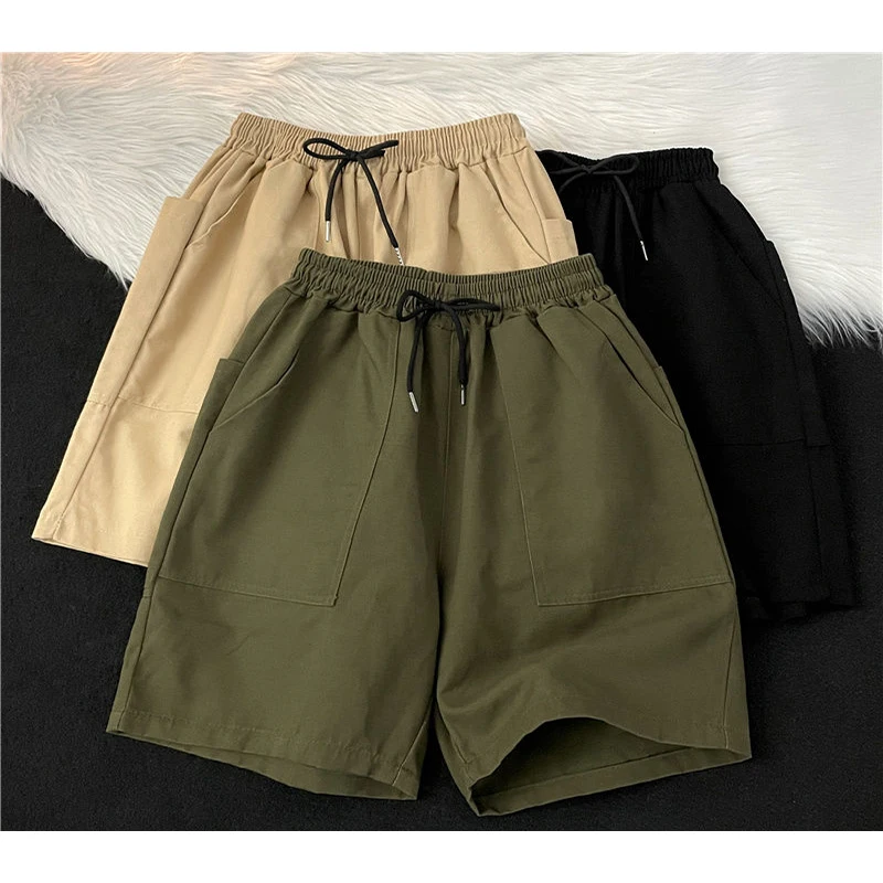 

2024 (3 New Arrival Shorts Colors M-5XL) American Women's Sports Outwear Casual Shorts Summer Loose and Versatile Wide Leg Pants