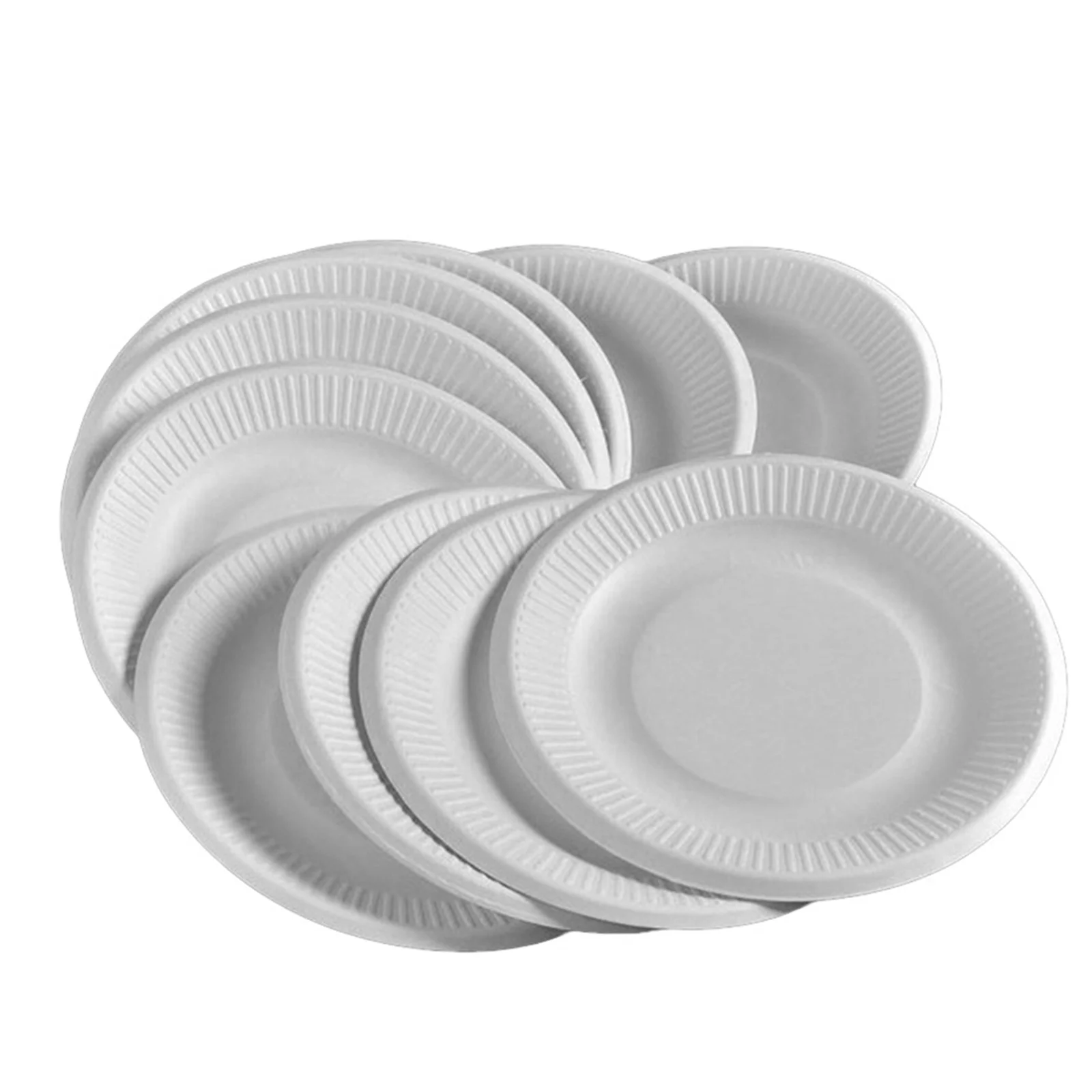 

50Pcs Disposable Paper Plates -Friendly Round 7 Inch Dessert Cake Tableware for Birthday Parties Catering Outdoor Use
