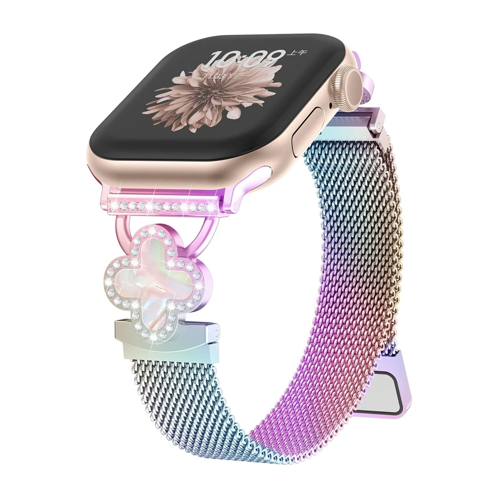 حزام الماس لساعة أبل 42 مللي متر 44 مللي متر 46 مللي متر 45 مللي متر 49 مللي متر 40 41 المعادن ميلانيز كوريا سوار سلسلة 10 9 8 7 6 5 4 SE Ultra #3