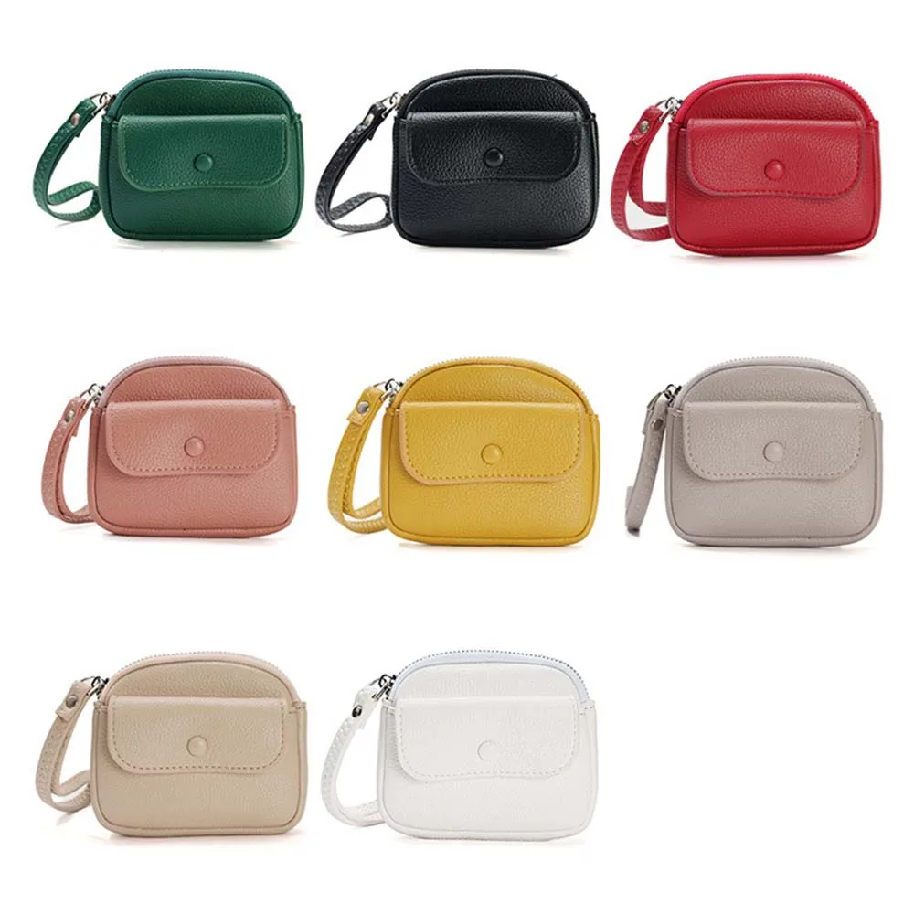 

Однотонный женский кошелек, легкая многофункциональная сумка на запястье из искусственной кожи, стильный короткий кошелек для подарка для нее