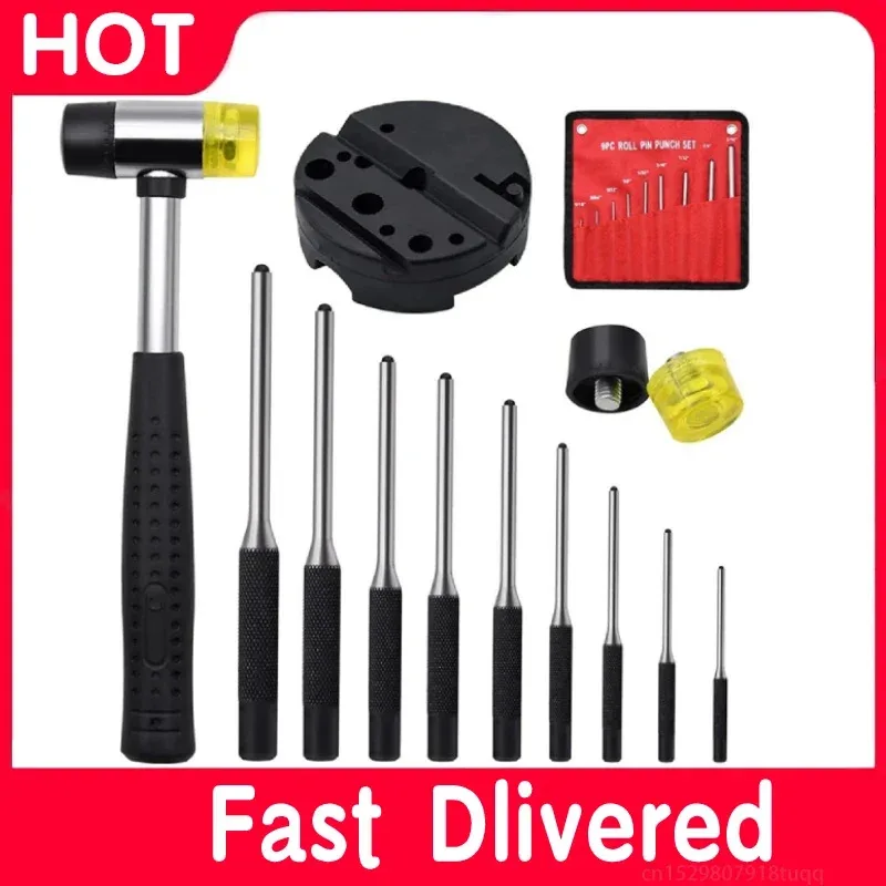 Disassembly and maintenance tool for rolling pin punch with storage bag and worktable pin hammer