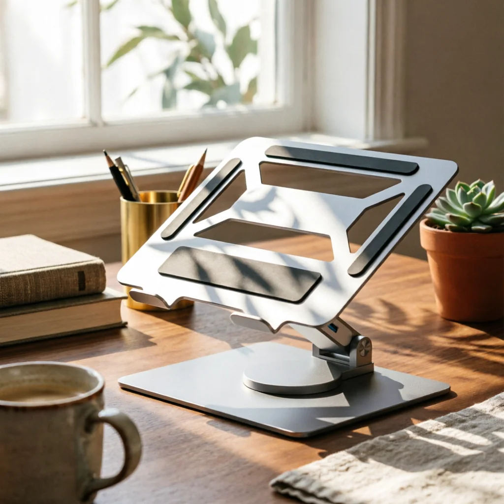 Laptop Stand with Docking Station Metal Docking Station Laptop Stand Swivel Stable for Professionals, Home Office, Desk