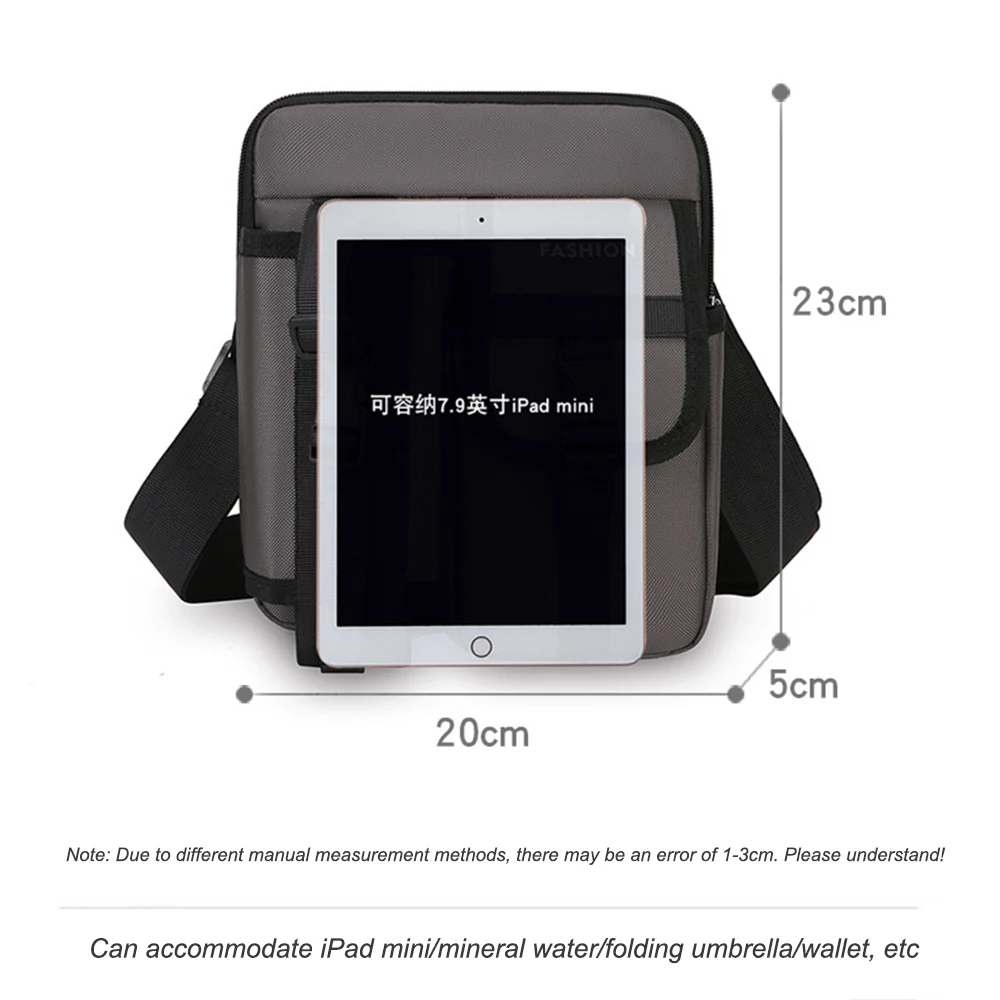 Geestock Men's Crossbody Bags Fashion Oxford Shoulder Bag Men's Casual Small Square Bag Kettle Bag Lightweight Mobile Phone Bags
