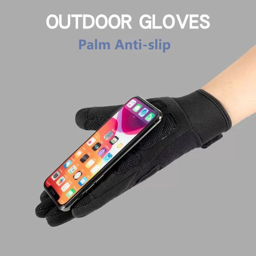 L●Mirror Tactical Work Gloves Men Women, Wear-Resistant Touch Screen Gloves with Adjustable Wrist for Outdoor Sports Motorcycle